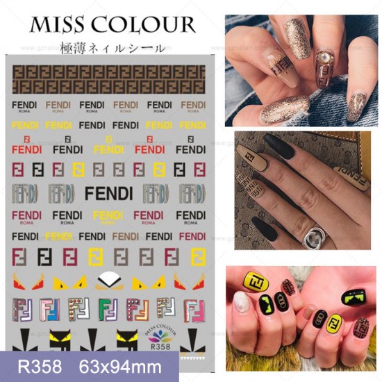 3D stickers nail art R358